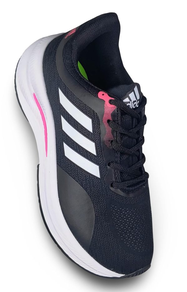 Adidas Run Negro con Rosa (suela blanca)